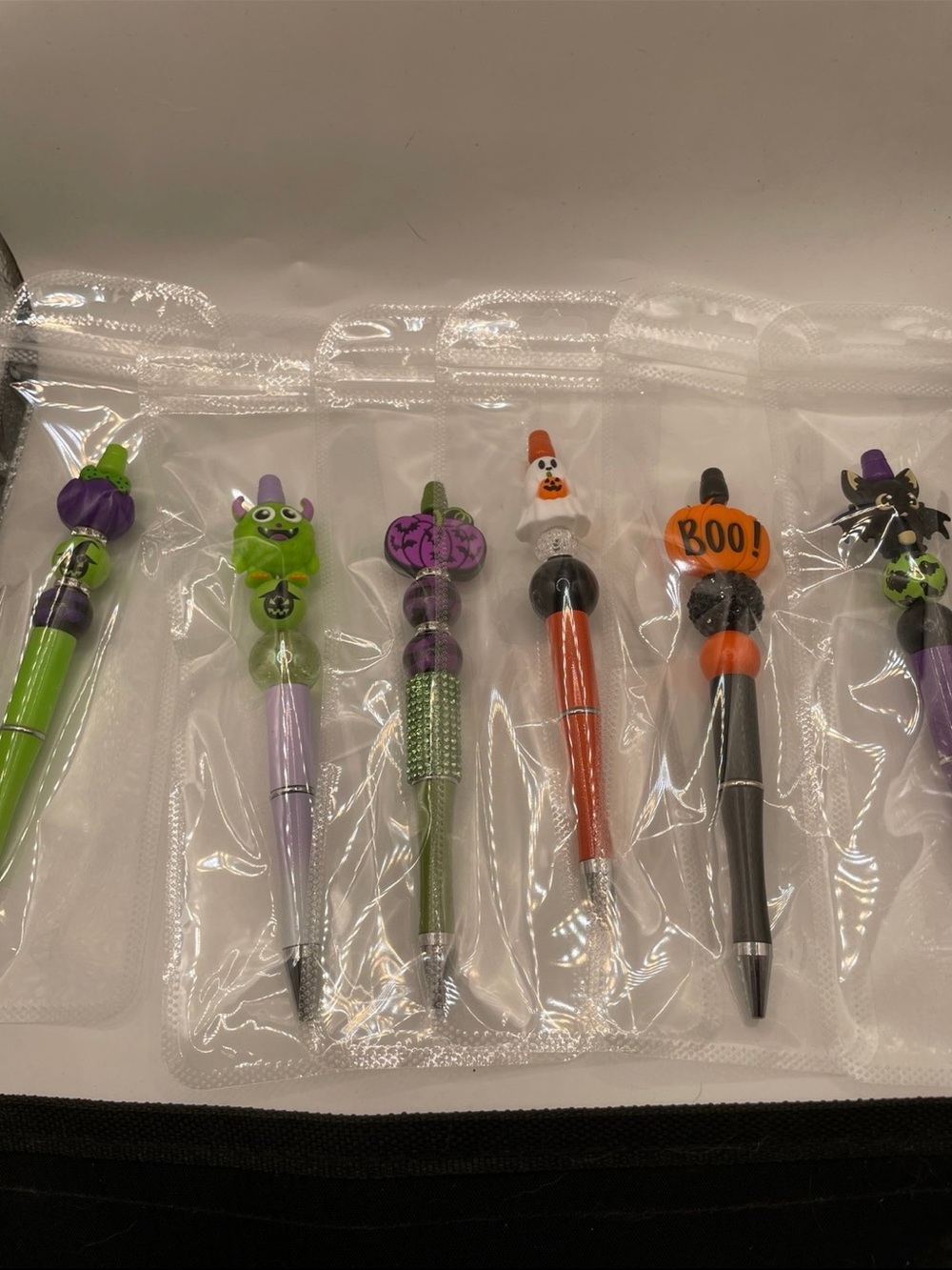 Halloween Assorted Novelty Ballpoint Pens - Orange, Green, Purple, Black